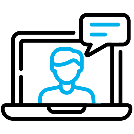 virtual meeting on laptop